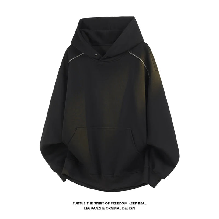 Spring Autumn Ninja Streetwear Turtleneck Hoodies For Men Y2K Oversized Sweatshirt Hoodies High Street Pullover Sweatshirt - ATFH