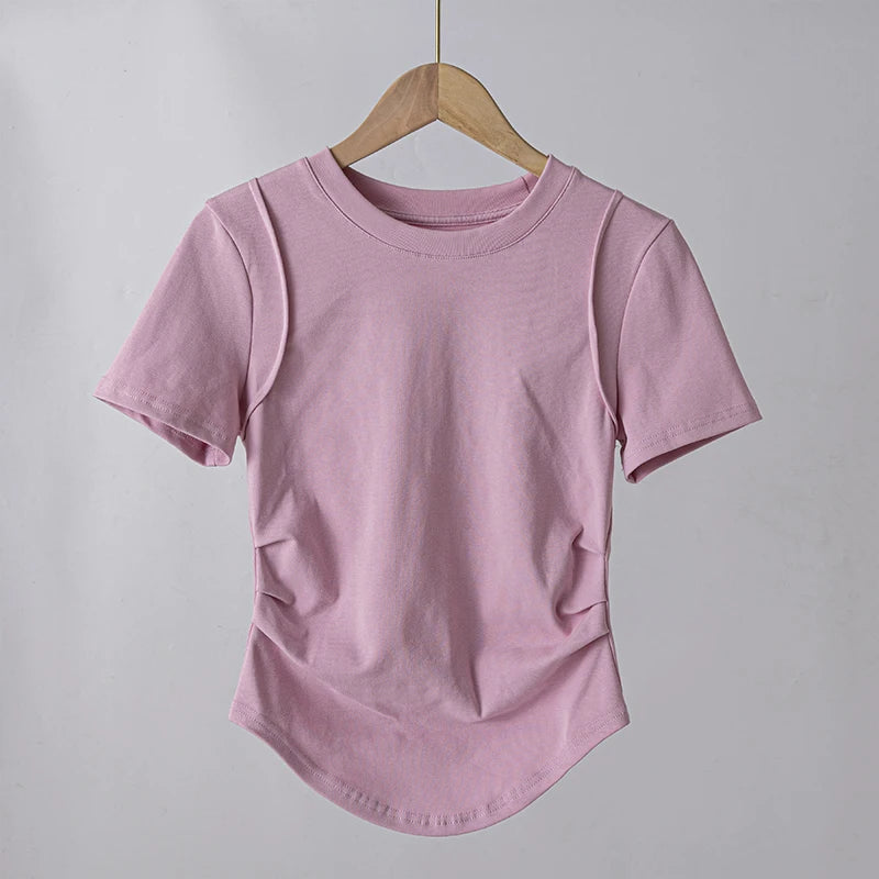 Women's T-shirts Sport Top Womans Clothing Sports Shirt Woman Women's Dry Fit T-shirt Gym Woman Clothes Fitness Compression Yoga - ATFH