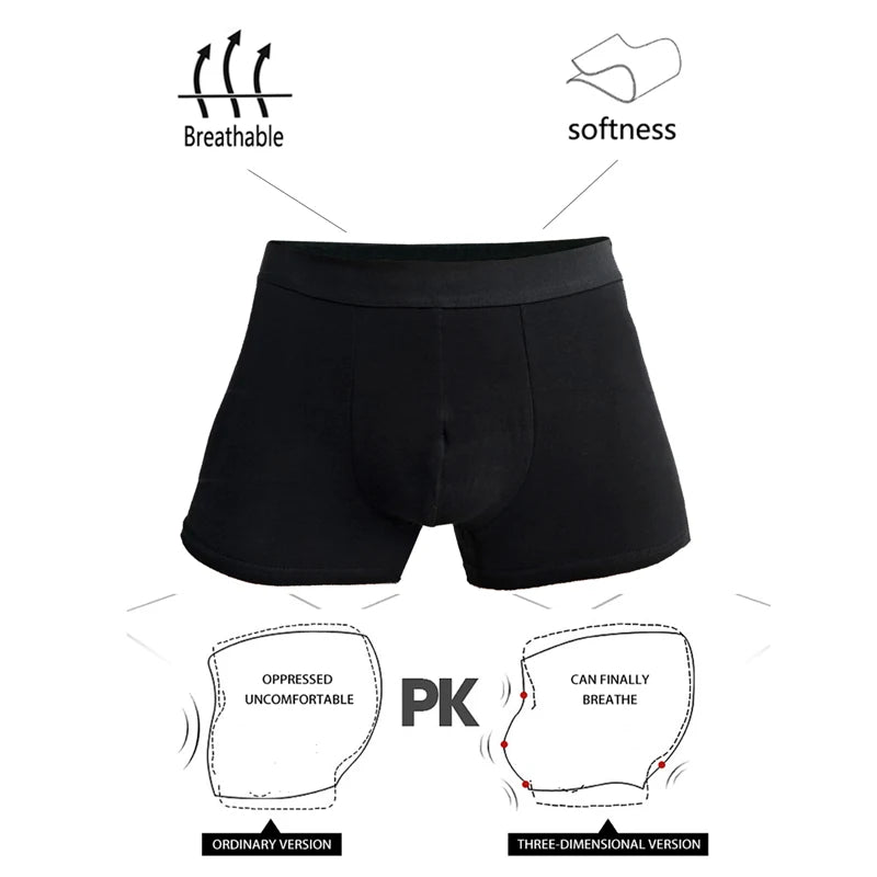 4pcs Black Mens Underware Men Boxer Shorts Cotton Underwear for Man Boxers Sexy Male Underpants Men's Panties Brand