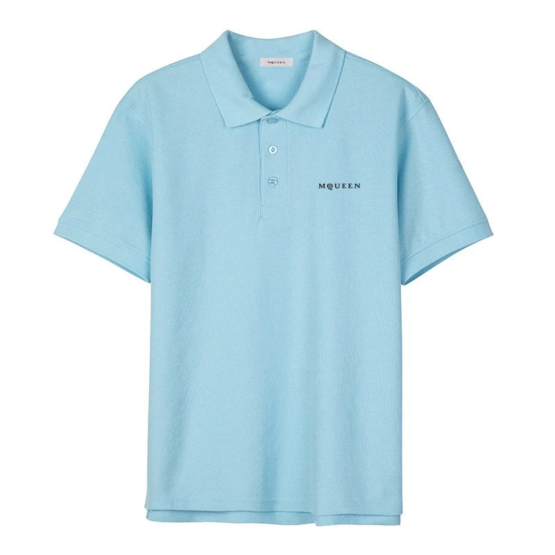 Europe Hot Sales Men's Women's Quality 100%Cotton Polo-Shirt letter Printed Embroidery T-shirt Comfortable Short Sleeve Tops