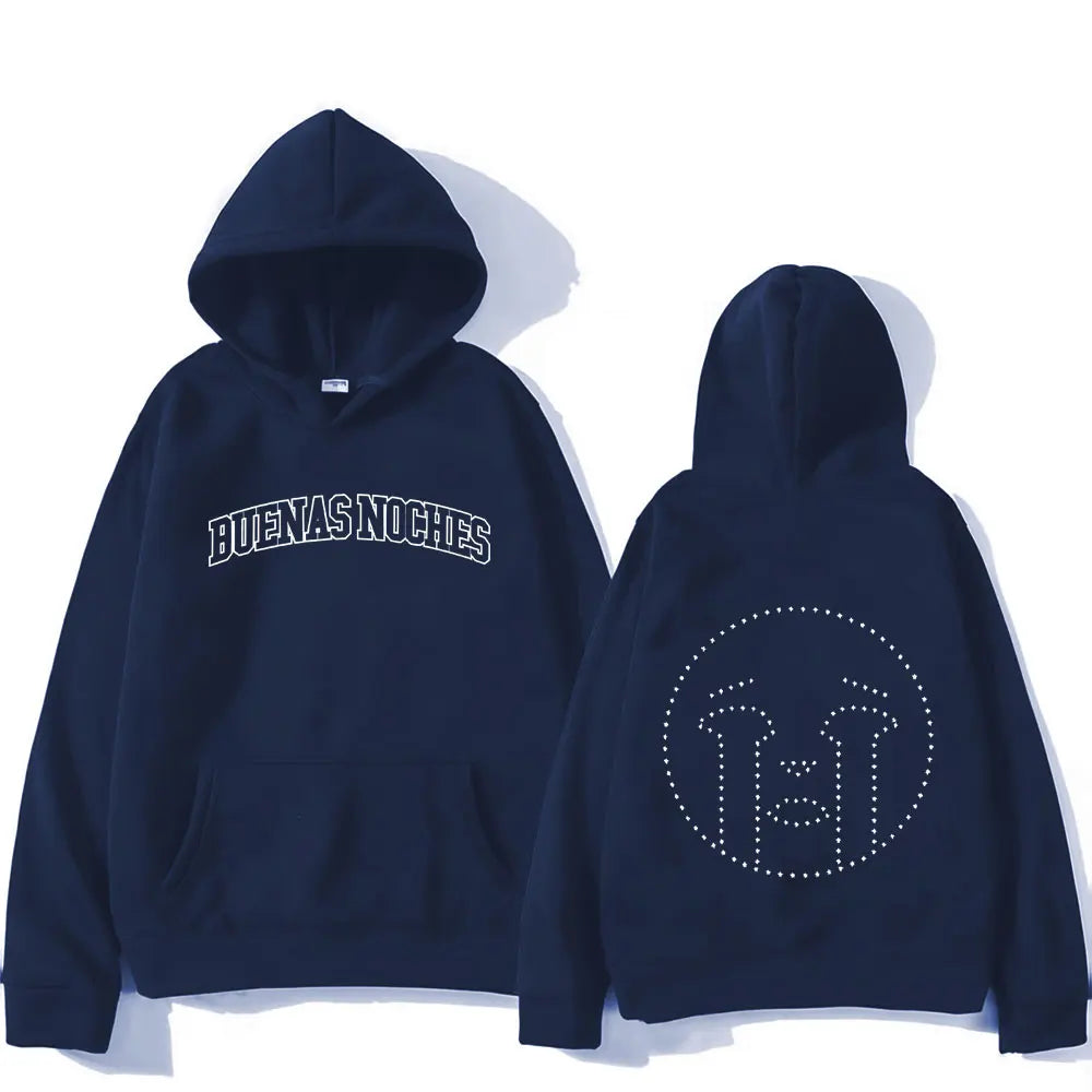 Rapper Quevedo Buenas Noches Gothic Long Sleeve Hoodie Casual Fleece Sweatshirt Men Women Oversized Fashion Cozy Unisex Hot Sale - ATFH