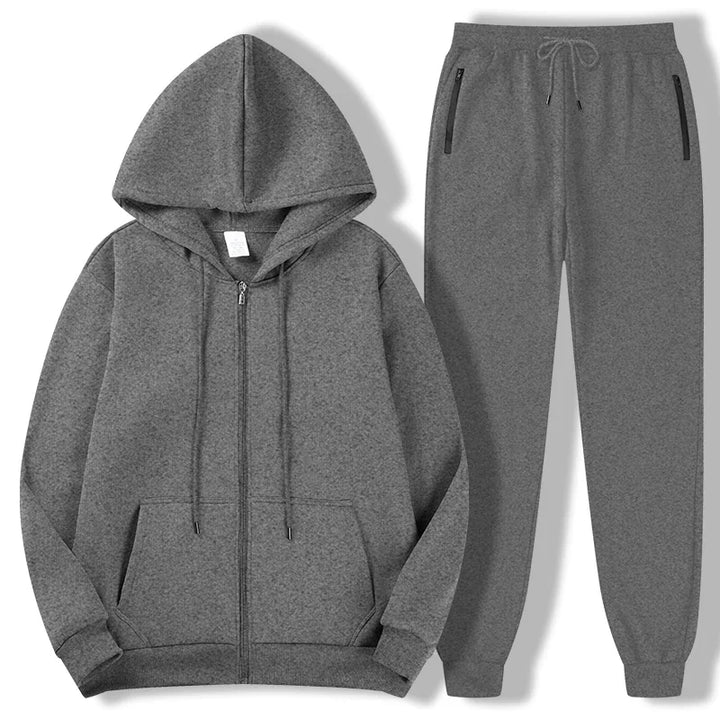 2025 Newest Men's Autumn Winter Collection Zip Hooded Sweatshirt and Trouser Two Piece Tracksuits - ATFH