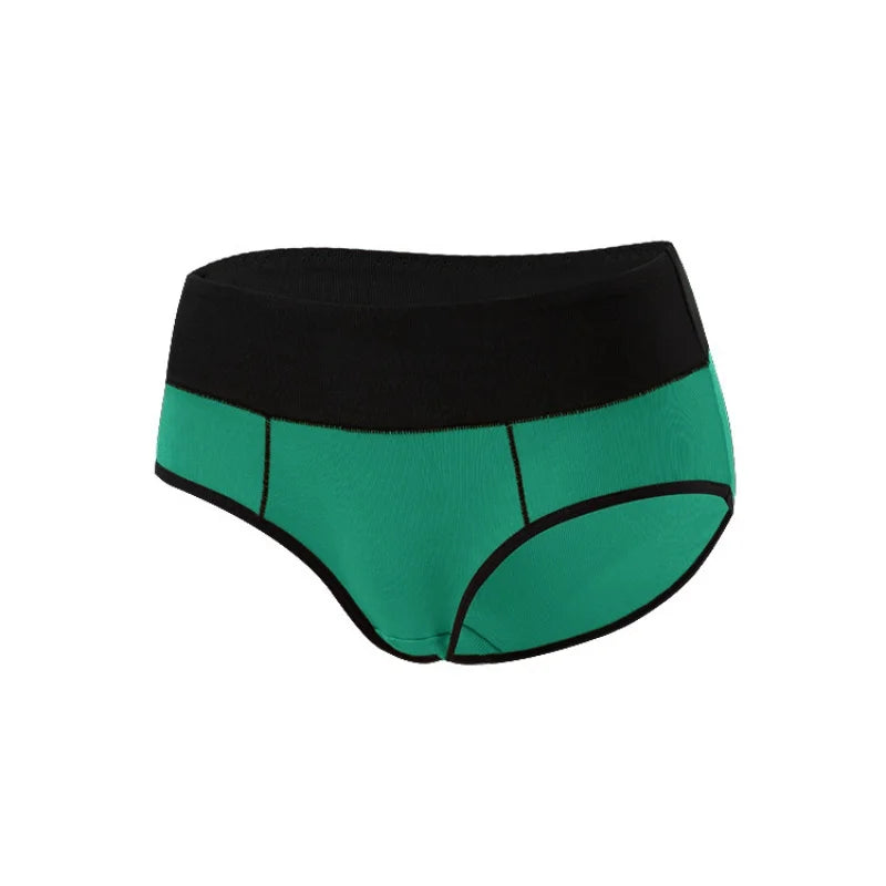 CINOON Women's Mid Waist Briefs Color Block Stretchy Double Layer Crotch Breathable Panties Soft No Roll Down Daily Underwear