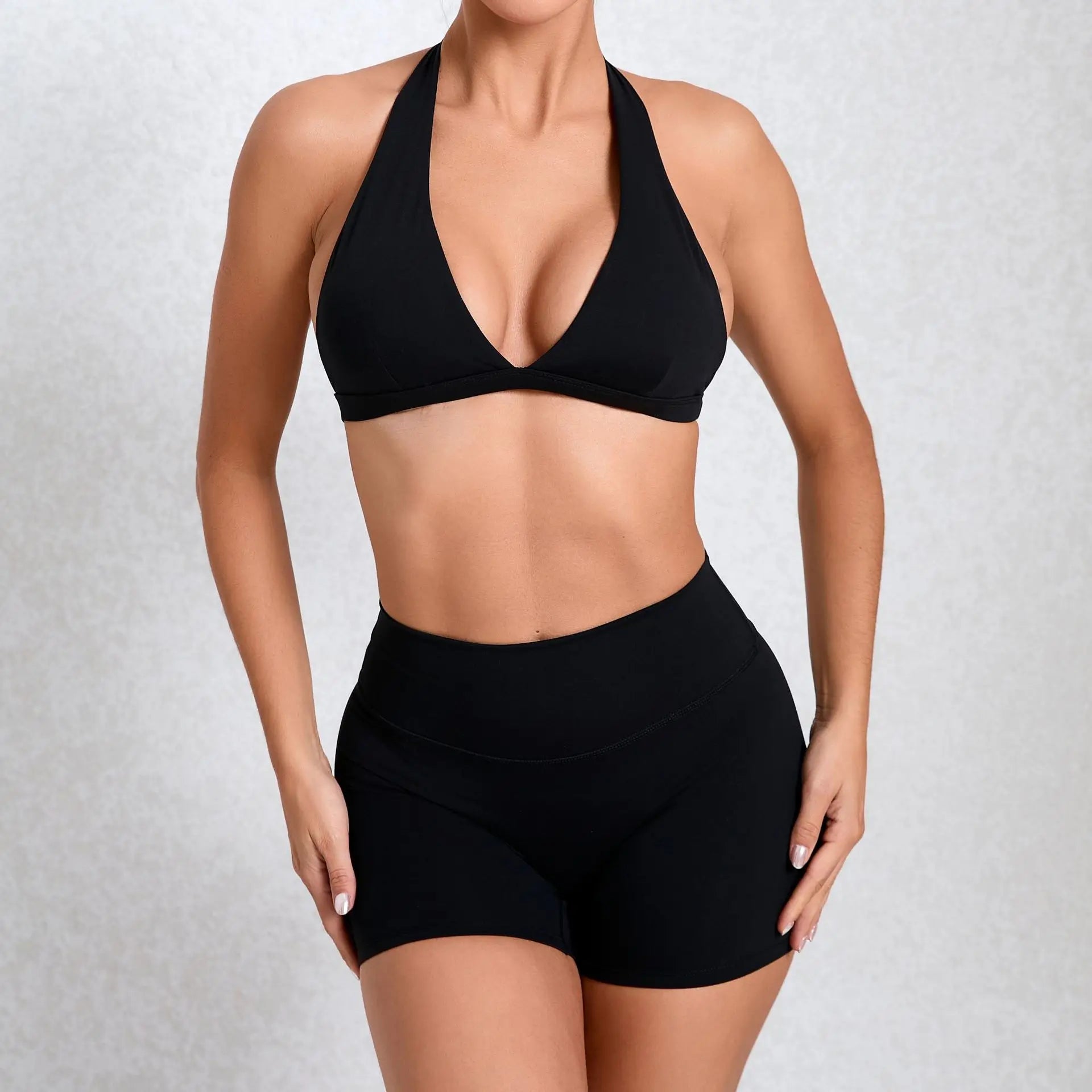 Workout Set for Women Quick Dry Yoga Outfit Seamless Sports Bra High Waist Gym Leggings with Pockets Running Fitness - ATFH