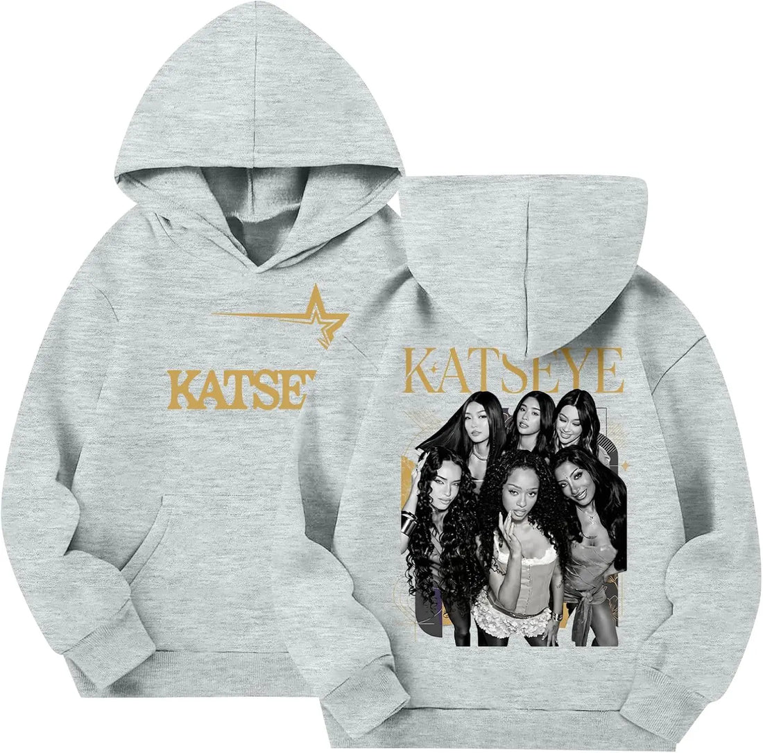 Kids Katseye Hoodies for Girls Katseye Merch Graphic Sweatshirts Long Sleeve Hoodie