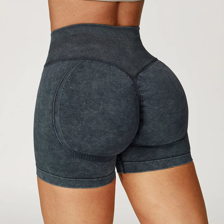 High Waist Yoga Shorts Women Sand Washed Yoga Shorts Workout Shorts Fitness Yoga Lift Butt Fitness Yoga Gym Running Short Pants Tahsi Fashion House