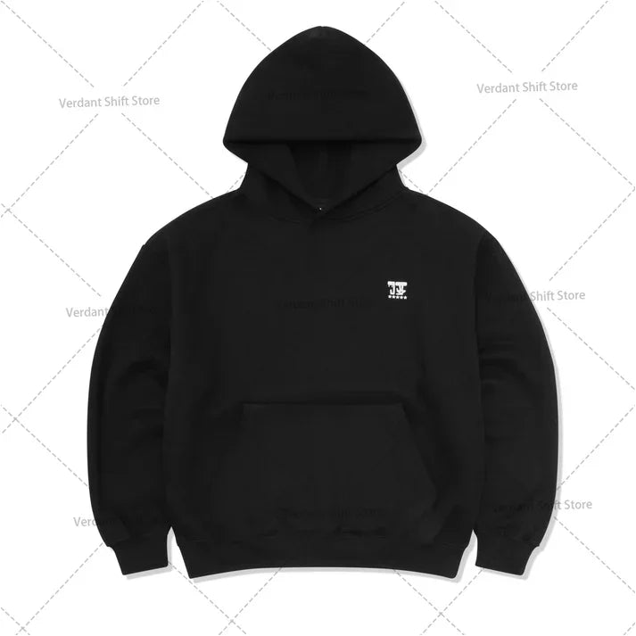 Black hoodie and wide-leg sweatpants set  Street-style minimalist fashion trend sportswear set Neutral-style streetwear fashion - ATFH
