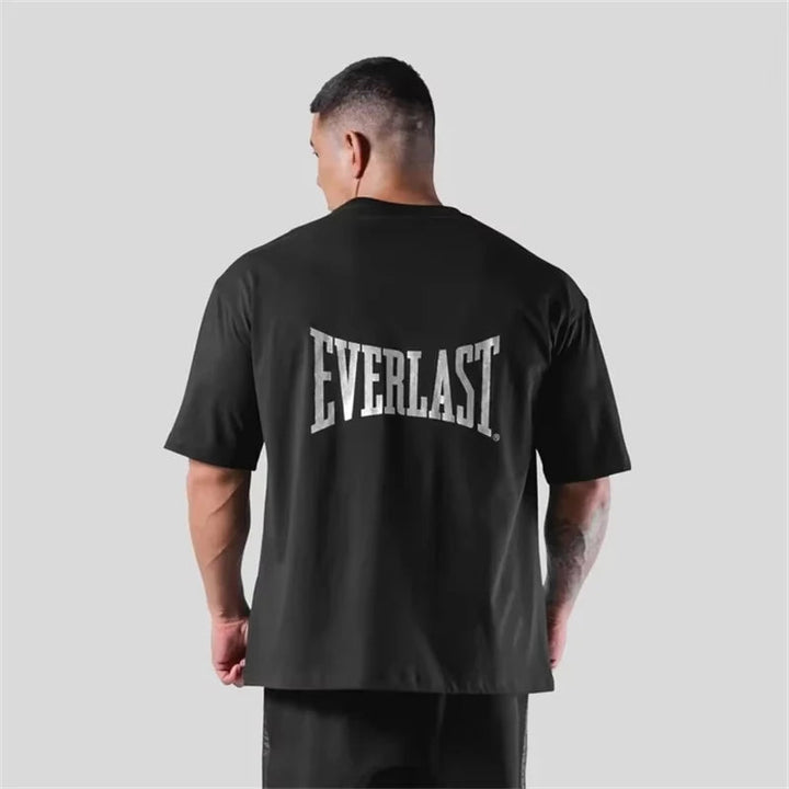 2026 Summer  Men's Gym T-Shirt, Boxing Brand Graphic, Oversized Heavy Cotton Streetwear For Bodybuilding Fitness ATFH