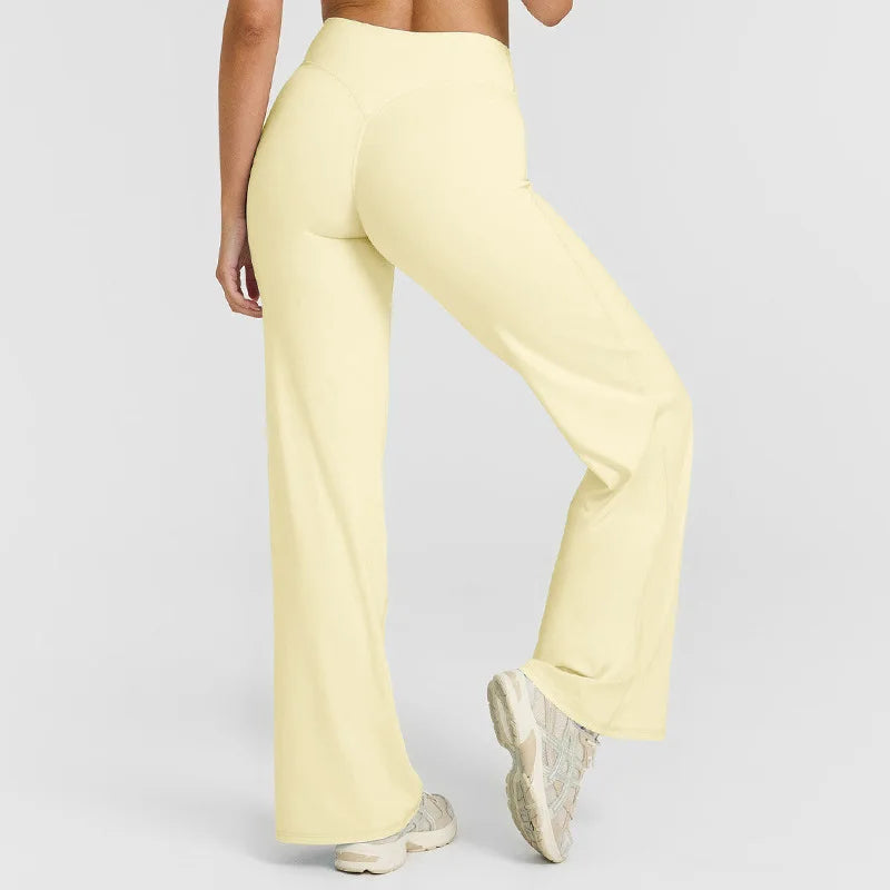 VEQKING Soft Active Women Yoga Pants Strait-leg Yoga Pilates Trousers Naked Feel Gym Fitness Peach Hip Outfits Loose Fit Bottoms ATFH