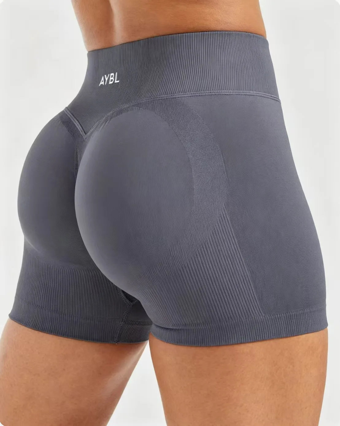 Shorts de yoga sans couture taille basse pour femme, effet froncé, extensibles, pour le sport et le fitness