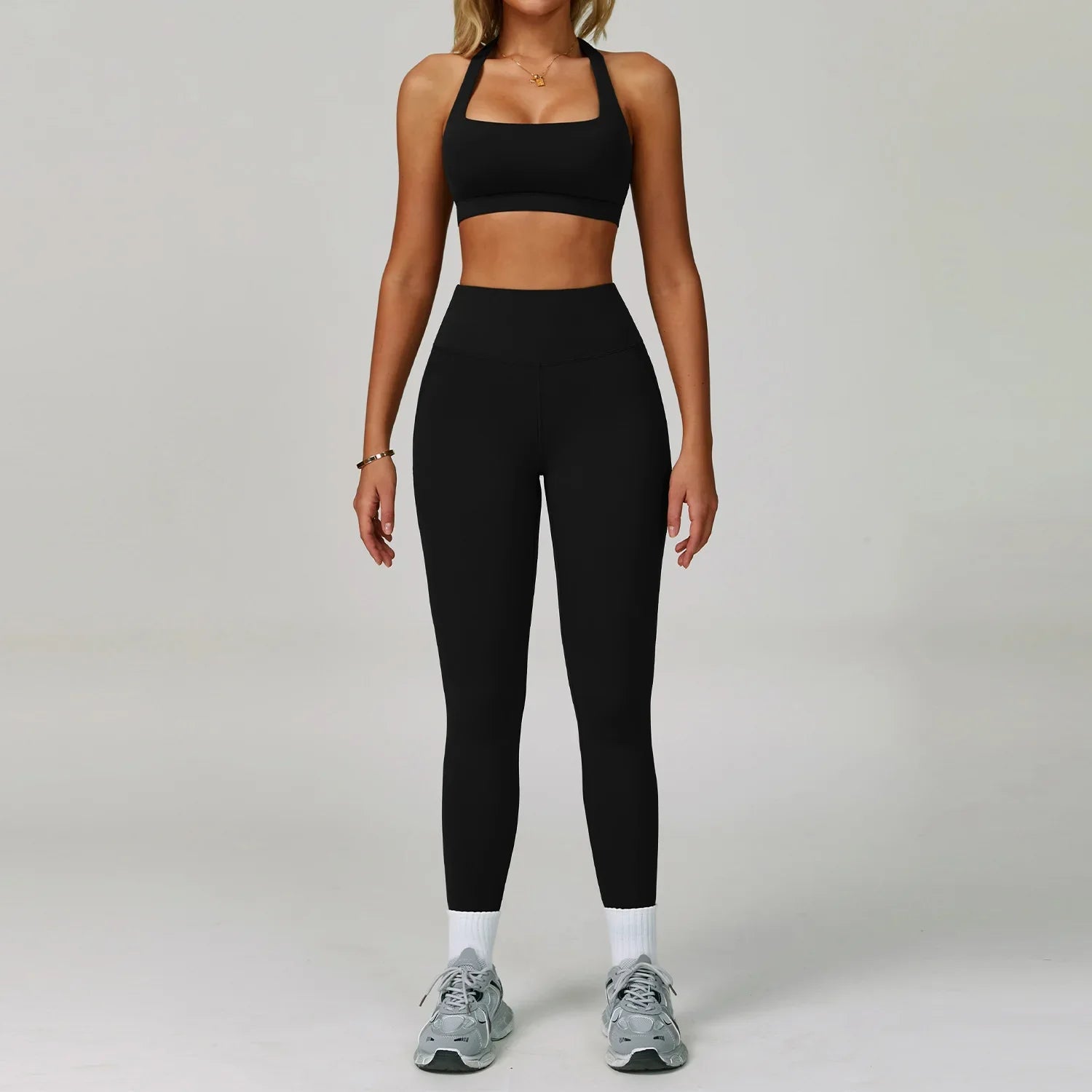 2Pcs Sets Women's Tracksuit Fitness Clothes Yoga Sets Sportswear Workout Bra High Waist Leggings Set Gym Clothing Sports Suits - ATFH