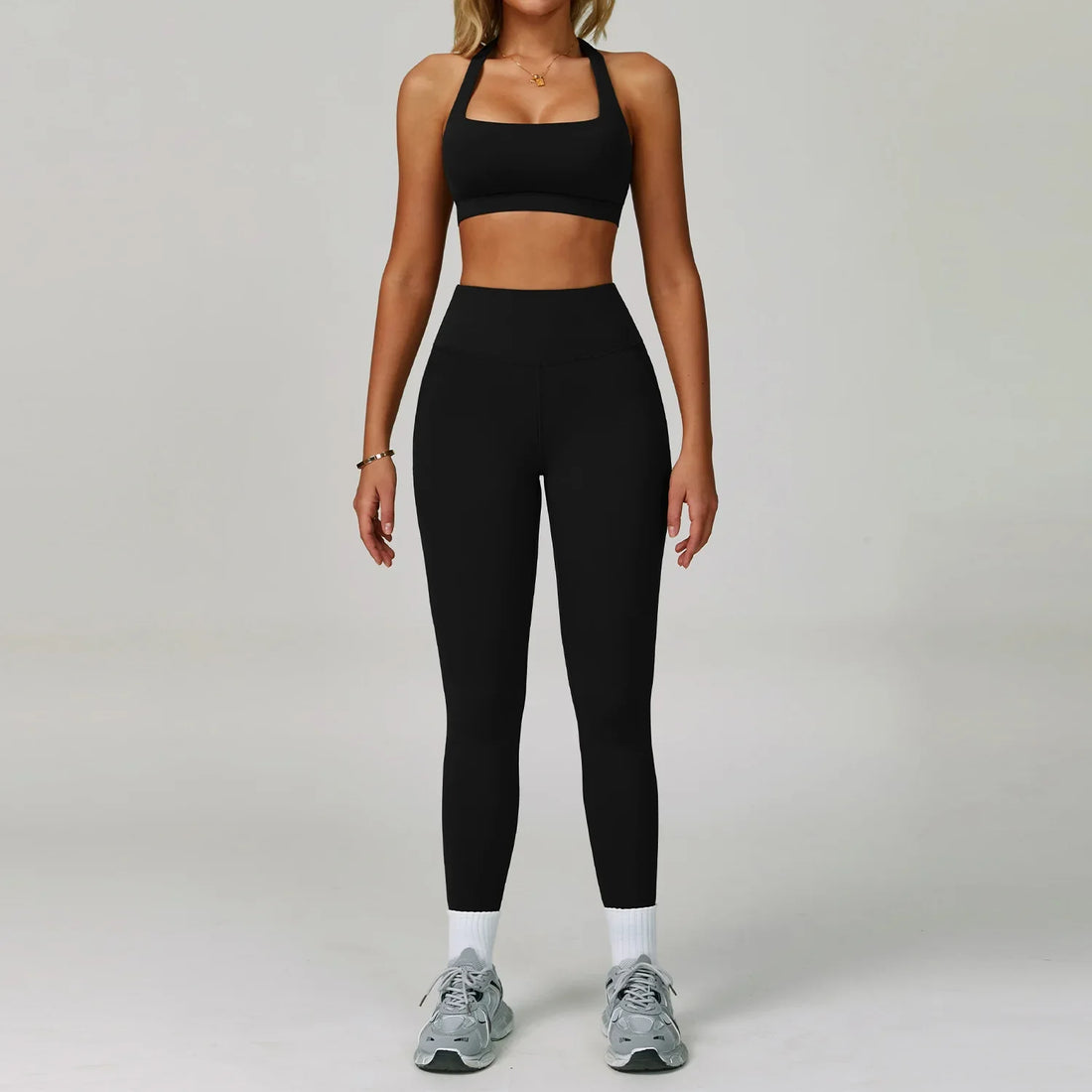 2Pcs Sets Women's Tracksuit Fitness Clothes Yoga Sets Sportswear Workout Bra High Waist Leggings Set Gym Clothing Sports Suits - ATFH