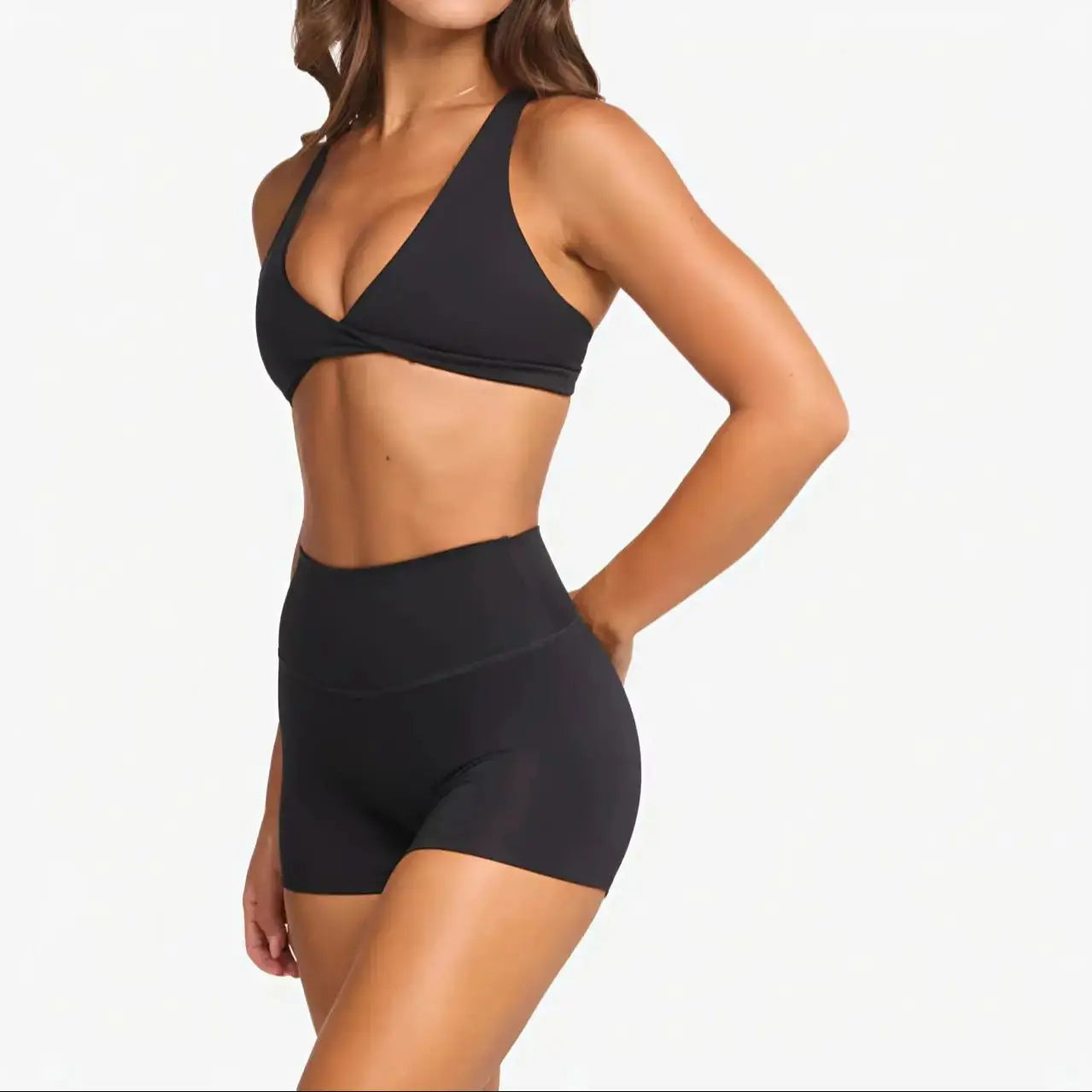 SHINBENE Women's Twist Workout Sports Bras Back Cross Padded Low Impact Fitness Bra Yoga Crop Tops - ATFH