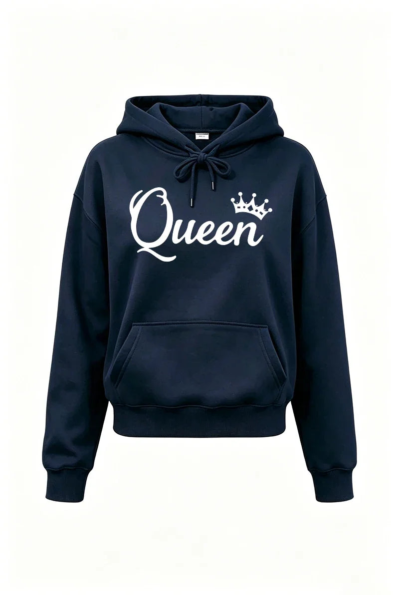 Queen Printing Autumn Winter Women's Outfits Casual Hooded Sweatshirts Outdoors Sports Jogging Clothes 2026 Single Hoodie Pants