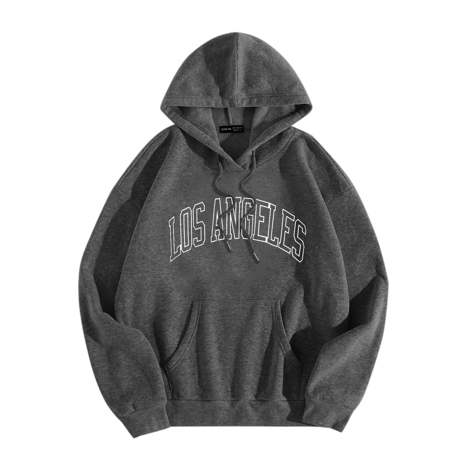 Letter Graphic Print Casual Hoodie Casual Mens' Pullover Long-Sleeve Sporty Hooded Sweatshirt Male Outdoor Loose-Fit Hoodies Top - ATFH