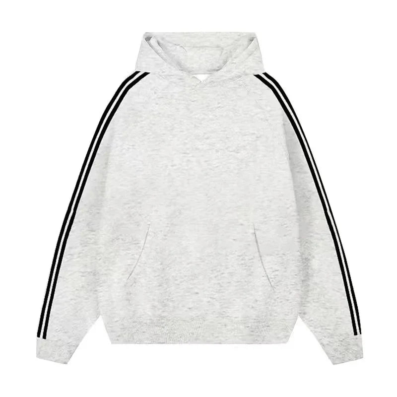 China Cotton Composite Milk Silk Stripe Stitching Hoodie Simple Fashion Fabric Comfortable Skin-friendly Wear Resistance Clothes - ATFH