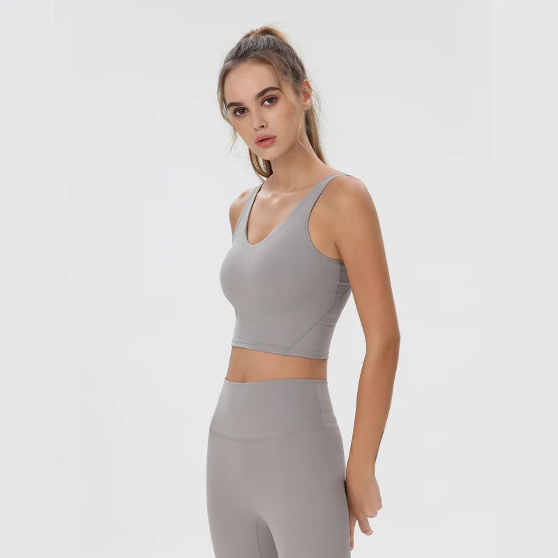 Women Yoga Vest Workout Pilates Activewear Tops Running Gym Pretty Workout Clothes Sports Bras Active Wear Female Camisole Bra - ATFH