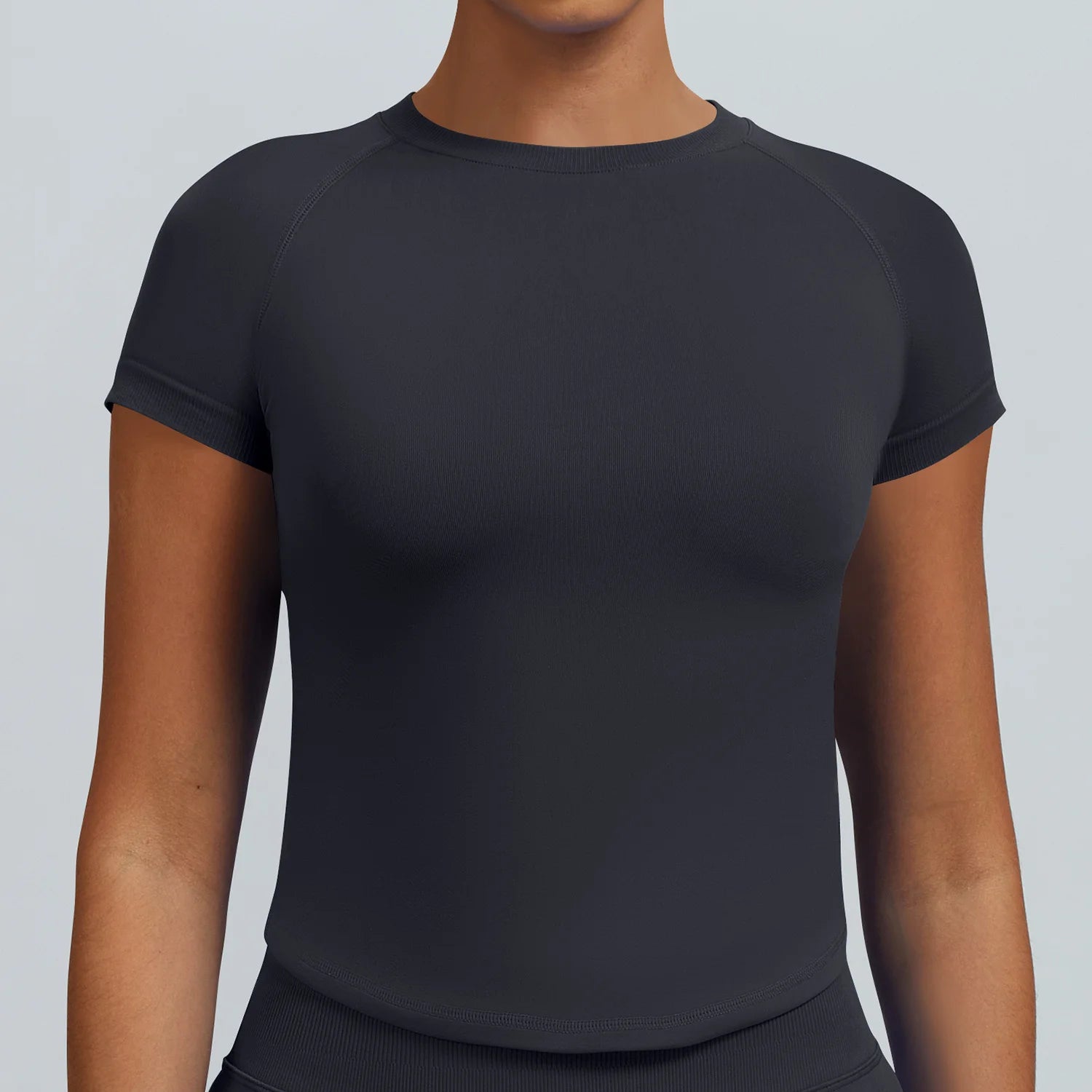 Yoga Short Sleeve Top Women Workout Gym Crop Top Light Weight Yoga Top Workout Shirt Longline Sports Stretchy Shirts - ATFH