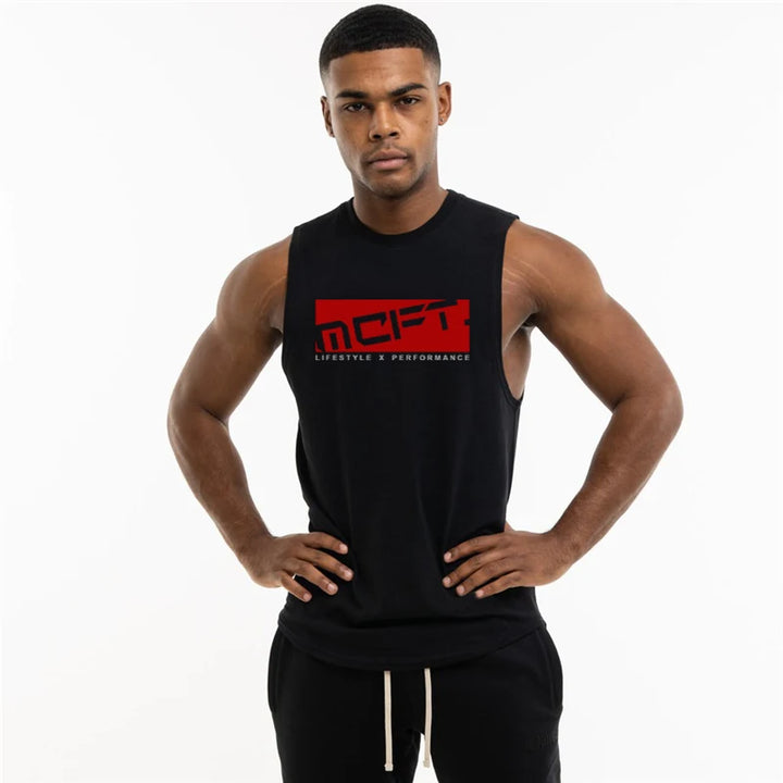 Running Vests Men Summer Cotton Gym Clothing Fitness Tank Top Muscle Bodybuilding Stringer Tank Tops Workout Sleeveless Shirt