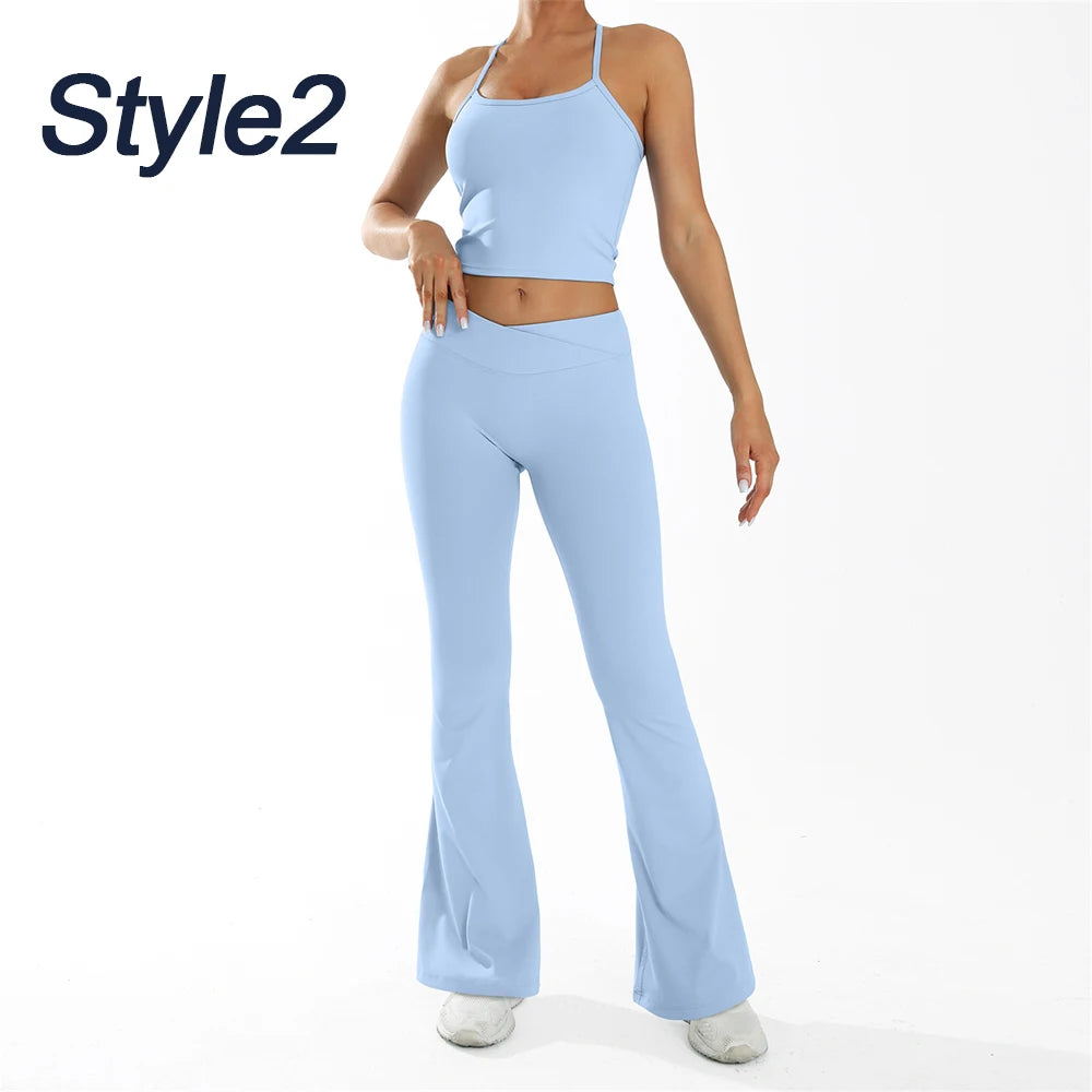 Sport Bra Gym Leggings Set Women's Tracksuit Yoga Clothing Dance Sport Set Female Training Suit for Fitness - ATFH