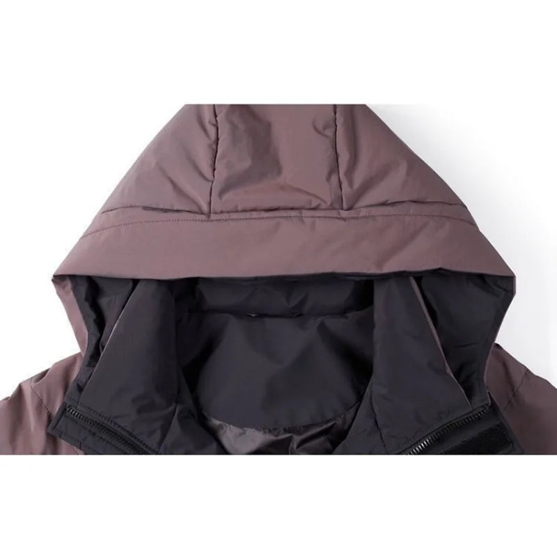 2023 New Men Down Jacket Winter Coat Short Thicken Warm Remove The Cap Parkas Loose Simple Outwear Hooded Leisure Overcoat