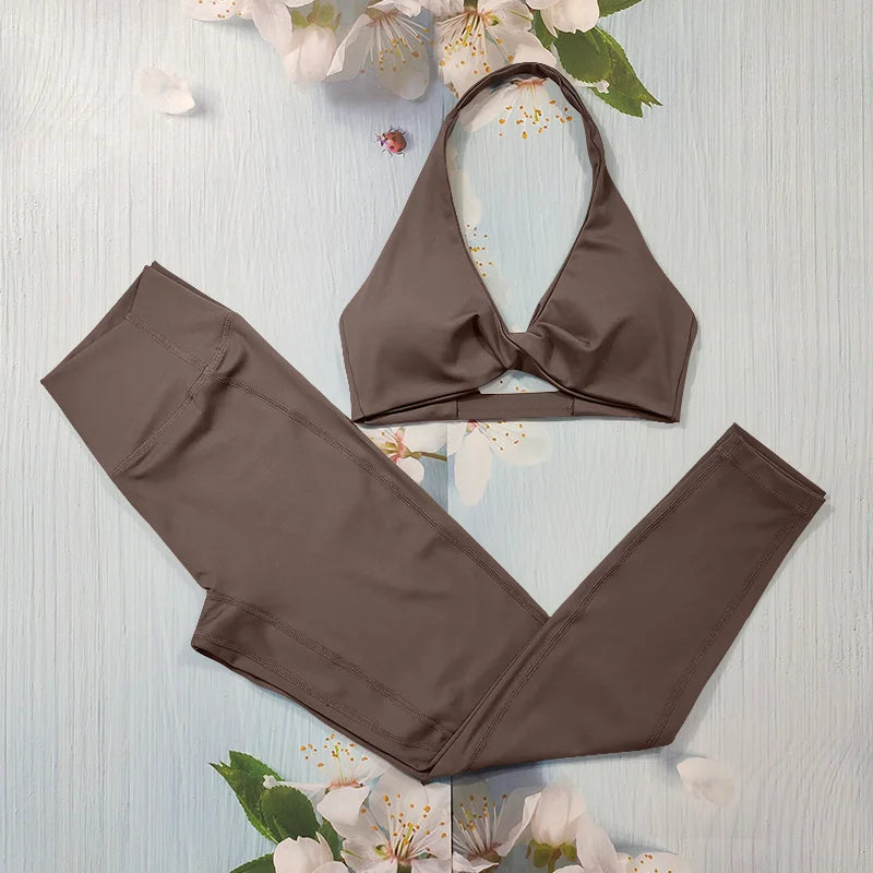 Nude Feel Fitness Suit Sports Set Women's Tracksuit Sexy Yoga Outfits Gym Sportswear Legging And Underwear Workout Clothes Woman - ATFH
