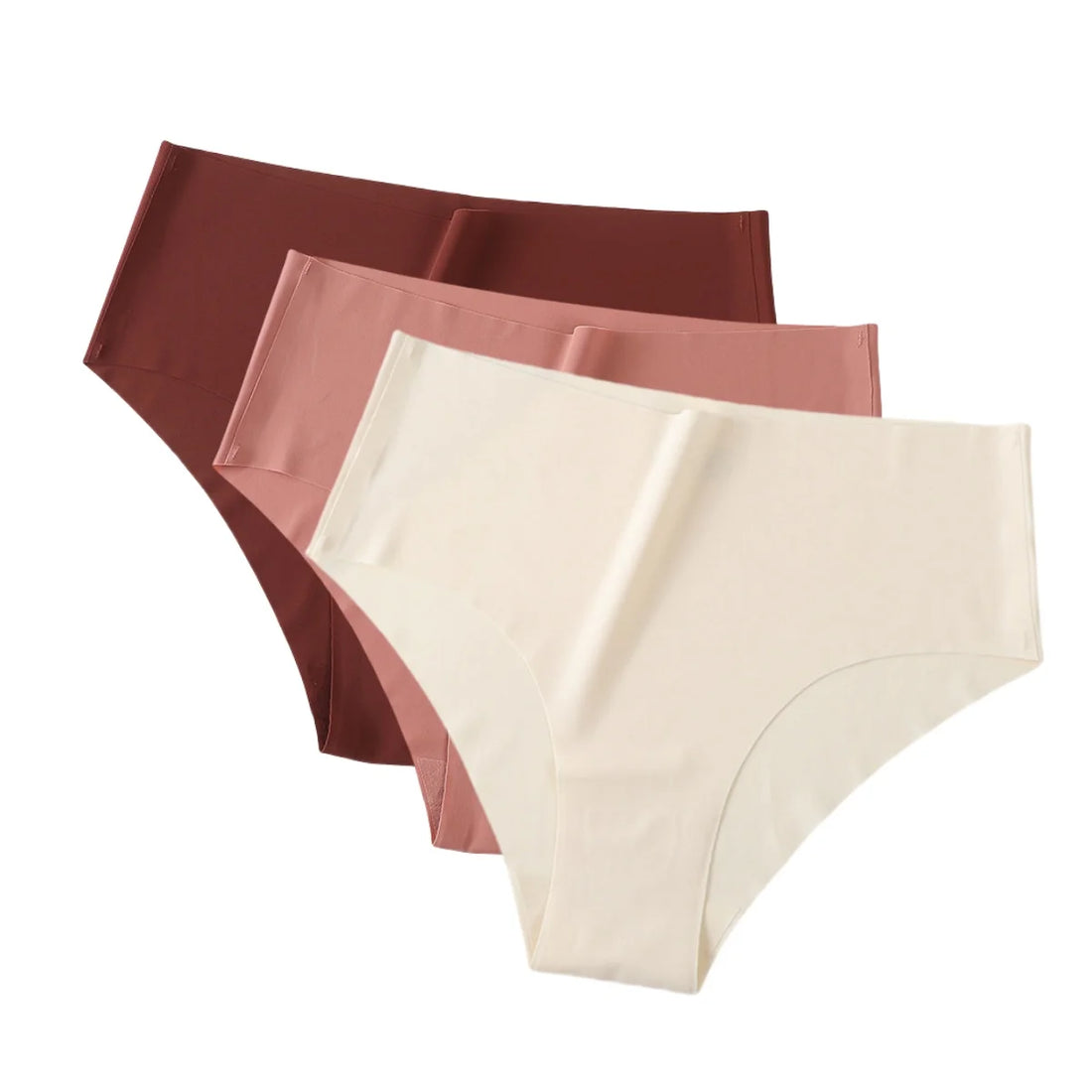 3Pcs/Set Ice Silk Panties Women High Waist Seamless Briefs Breathable Invisible Underwear Soft Stretch Sexy Lingerie XS-XL Panty