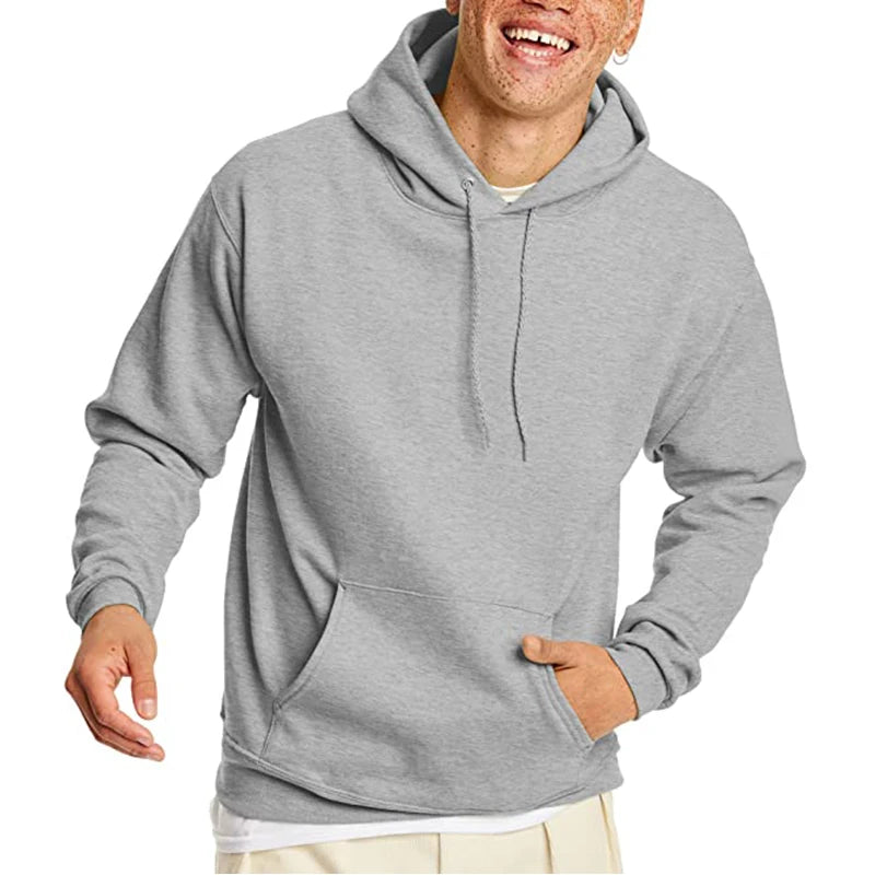 Cotton Hooded Sweatshirt, Solid Color Fashion Fit Sweatshirt, Autumn and Winter Fashion Sweatshirt, Suitable for Going Out - ATFH