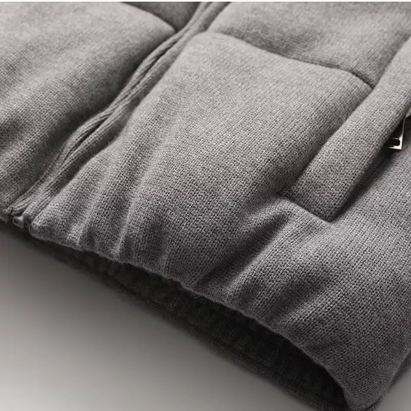 2026 New Fashion Parkas Women's Clothing Knitted Fabric Jacket  Stand-up Collar Warm Cotton Coat ATFH