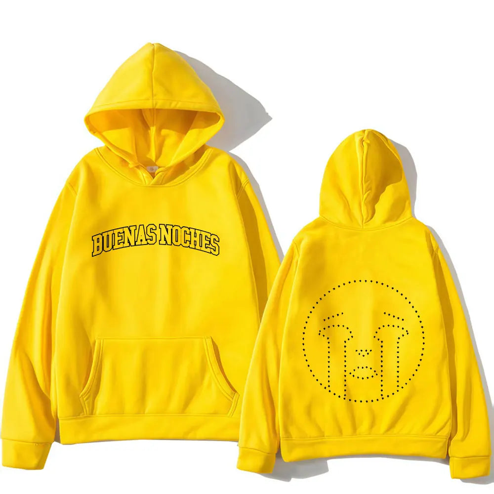 Rapper Quevedo Buenas Noches Gothic Long Sleeve Hoodie Casual Fleece Sweatshirt Men Women Oversized Fashion Cozy Unisex Hot Sale - ATFH