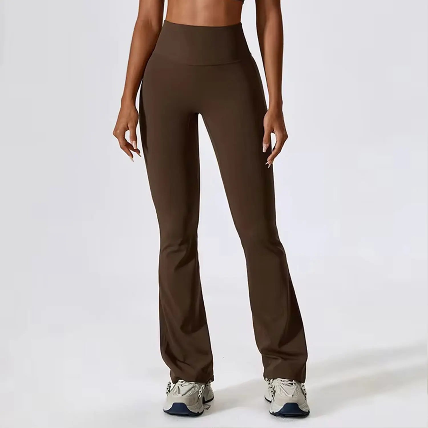 Women Gym High Waist Push Up Flared Pants Naked Feeling Workout Leggings Dancing Fitness Sports Tights Breathable Yoga Clothes ATFH