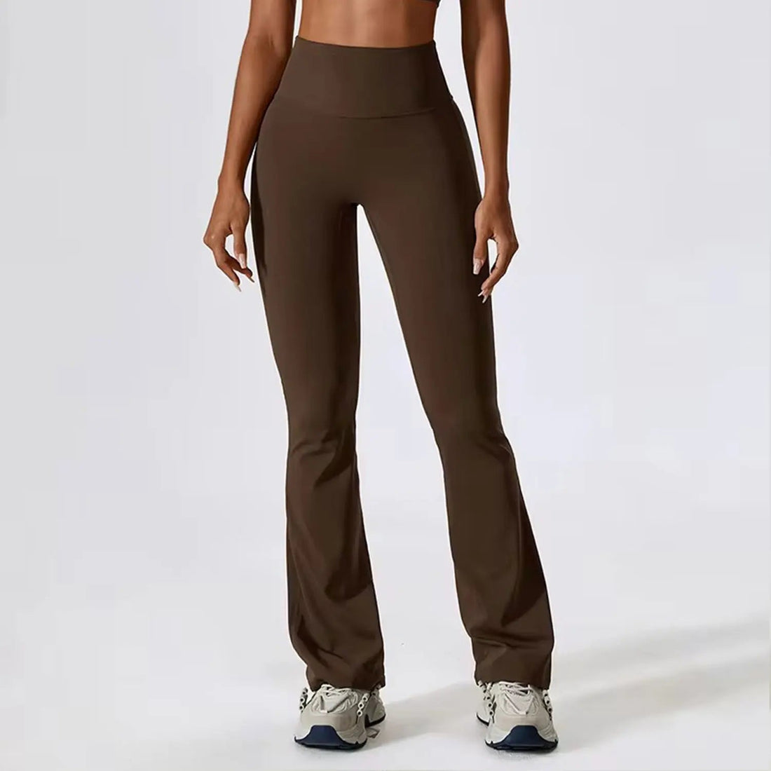 Women Gym High Waist Push Up Flared Pants Naked Feeling Workout Leggings Dancing Fitness Sports Tights Breathable Yoga Clothes ATFH