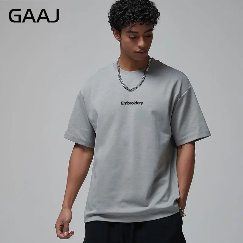 Embroidery Custom Premium T shirt 230gsm 100% Cotton,DIY Customize Text Logo Tee,Dropshipping Fashion Brand Men Women Clothing ATFH