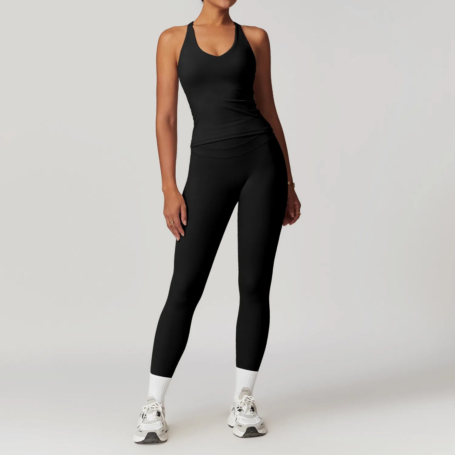 2pcs Yoga Set Women Gym Fitness Sportwear Running Workout Clothes Tights Sports Bra Gym Top Booty Shorts Yoga Leggings Tracksuit - ATFH