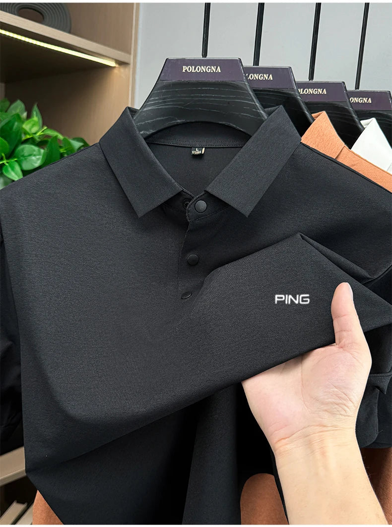Fashion brand casual printed logo polo shirt, comfortable and breathable short-sleeve T-shirt perfect for summer outdoor sports