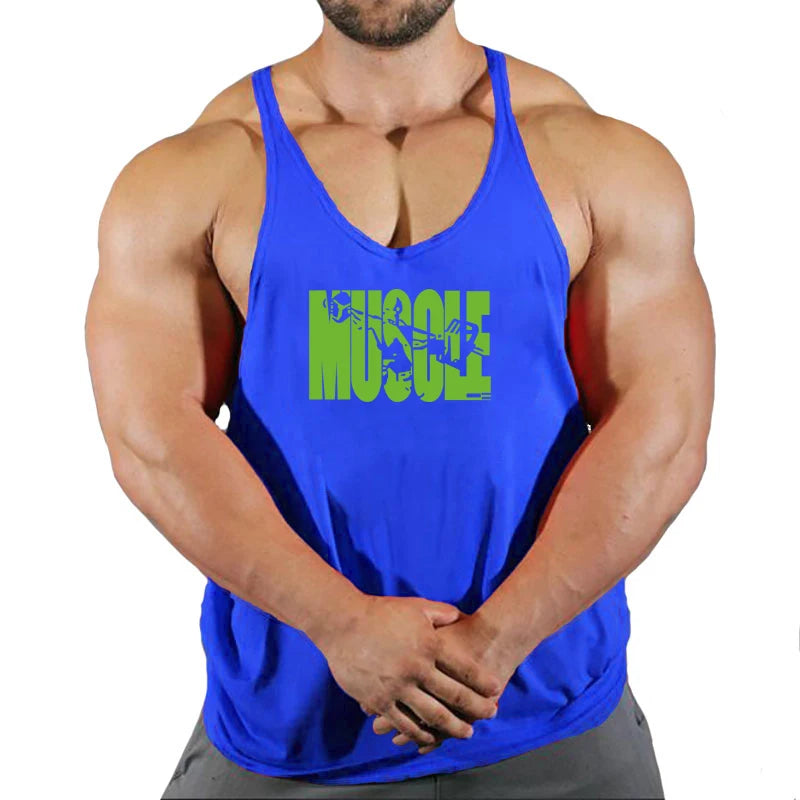 Hot Sale Gym Cotton Singlets Canotte Bodybuilding Stringer Tank Top NO PANI NO GAIN Fitness Shirt Muscle Guys Sleeveless Tanktop