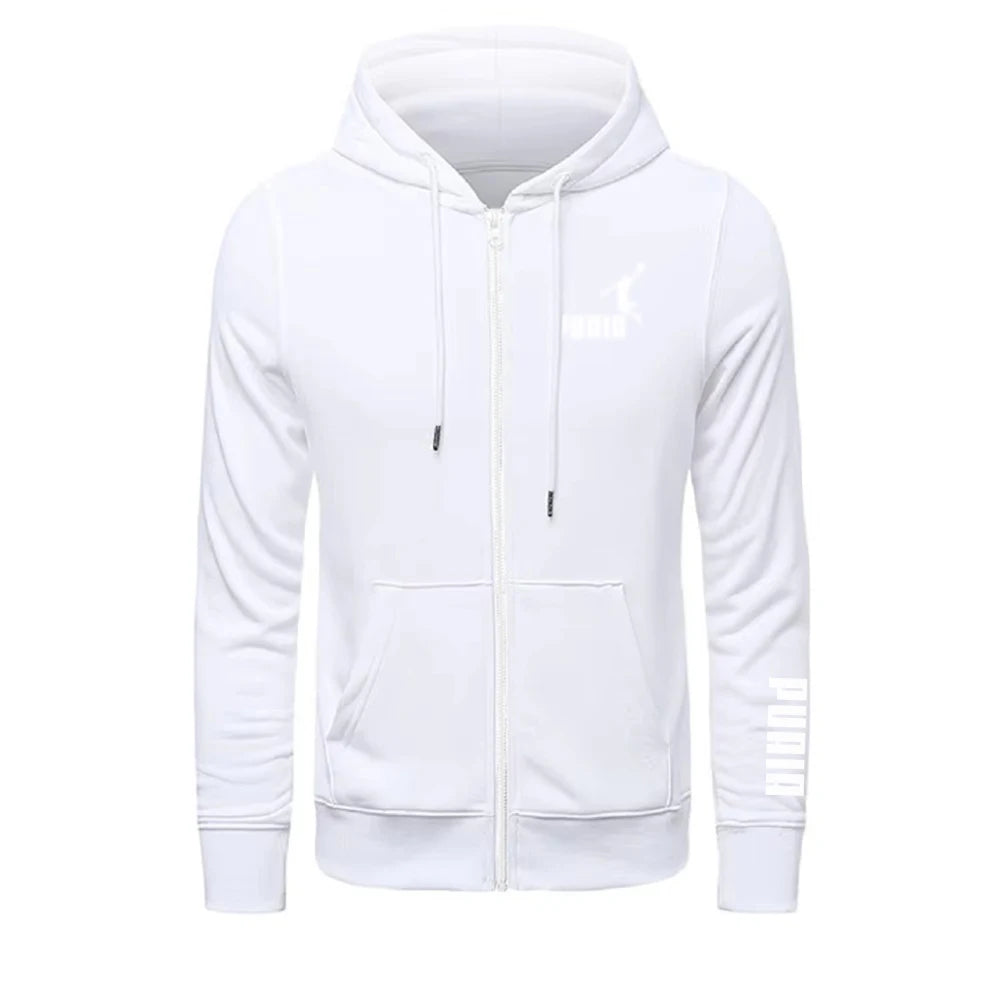 Men's zipper hooded pullover hoodie sweatshirt street rock long-sleeved loose jacket coat casual hooded sports shirt 20th centur - ATFH