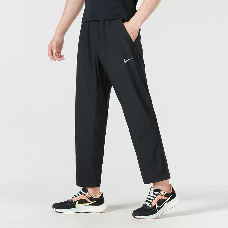 Nike Men's Sports Pants Straight-Leg Sweatpants Woven Quick-Dry Breathable Ice Silk Casual Pants Fb7491-010