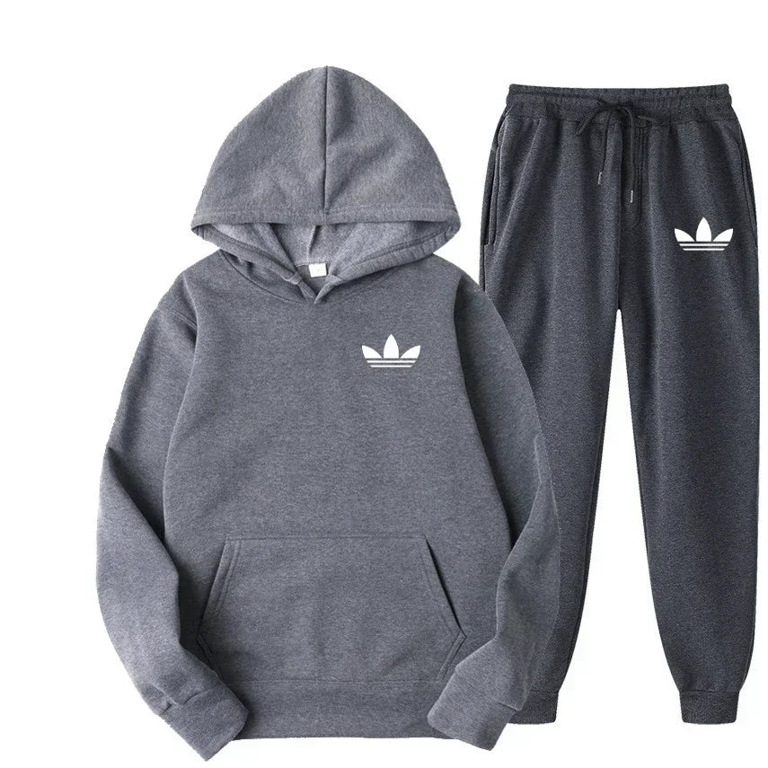 2025 New Men's Fashion Casual Tracksuits Outdoor Jogging Hooded Sets Sports Luxury Hoodie + Pants Suit Clothing - ATFH