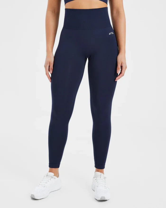 New Release Women‘s Low Ribbed Band Scrunch Bum Seamless Yoga Pants Gym Leggings Fitness Sweat Wicking Stretch Workout Tights - ATFH