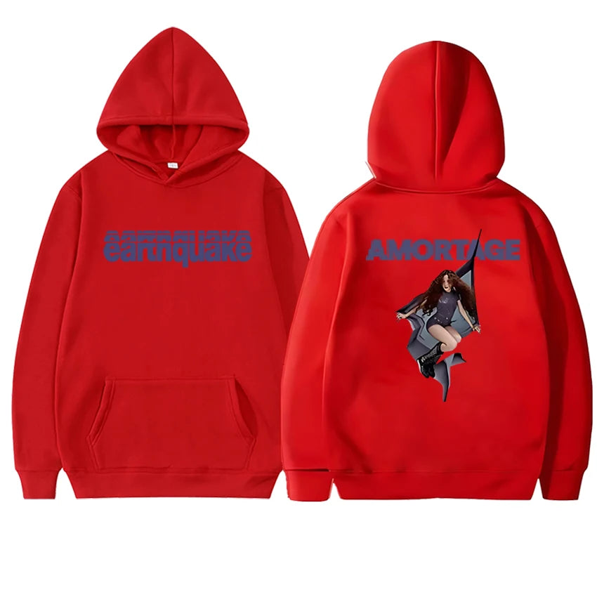 New in Jisoo Earthquake Hoodies Men women Vintage 2026 New Song Double Sided print Sweatshirt Unisex Fleece Long sleeve pullover - ATFH