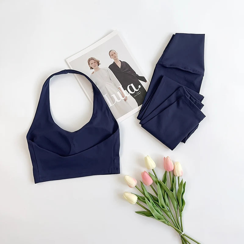 Women's 2PCS Sex Gym Impact Yoga Sports Bra Legging Yoga Set Naked Feel High Stretch Comfortable Workout Sportswear Set - ATFH
