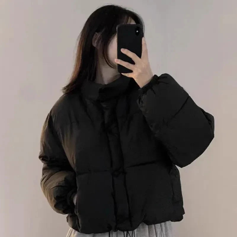 Winter Women's 2025 New Cotton Jacket Short Cotton Jacket Design Thickened College Style Cotton Coat Winter Blue Yellow Black ATFH