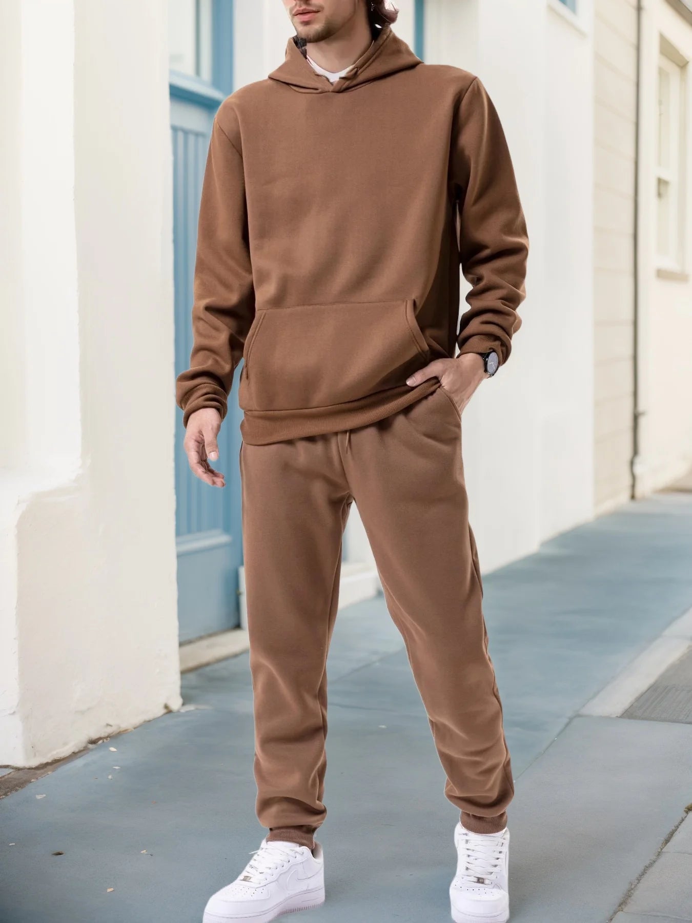 Basic Men/Women 2Pcs/Sets Sweatshirt Hoodies Pants 2025 Male Gyms Fitness Tops Joggers Sportswear Tracksuits ropa para hombre - ATFH
