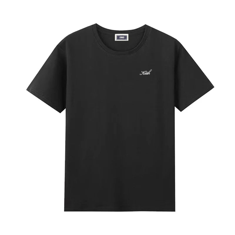 Korean style Summer Quality Cotton Men Women T-shirt Small Icon Embroidered Logo Couple Casual Loose O-Neck Short Sleeve Tees ATFH
