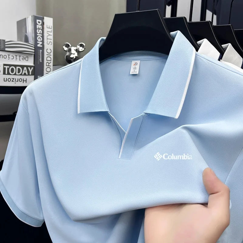 Luxury Quality Men's Original Letter Print Polo Shirt New Solid Color Lapel Short Sleeved T-shirt Business Casual Men's Clothing