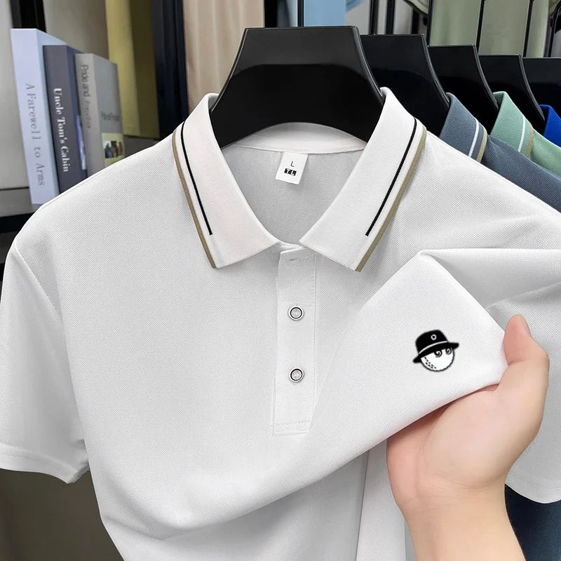 Summer hot item exquisite brand design embroidered breathable short top personalized mens daily versatile comfortable polo shirt