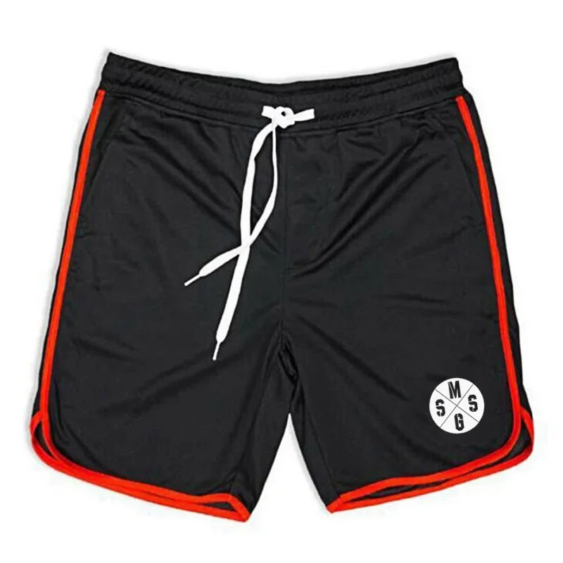 Summer Sports Shorts Breathable  Mesh Men's Drawstring Elastic Pants Running Training Pants Outdoor Fitness Jogging Straight