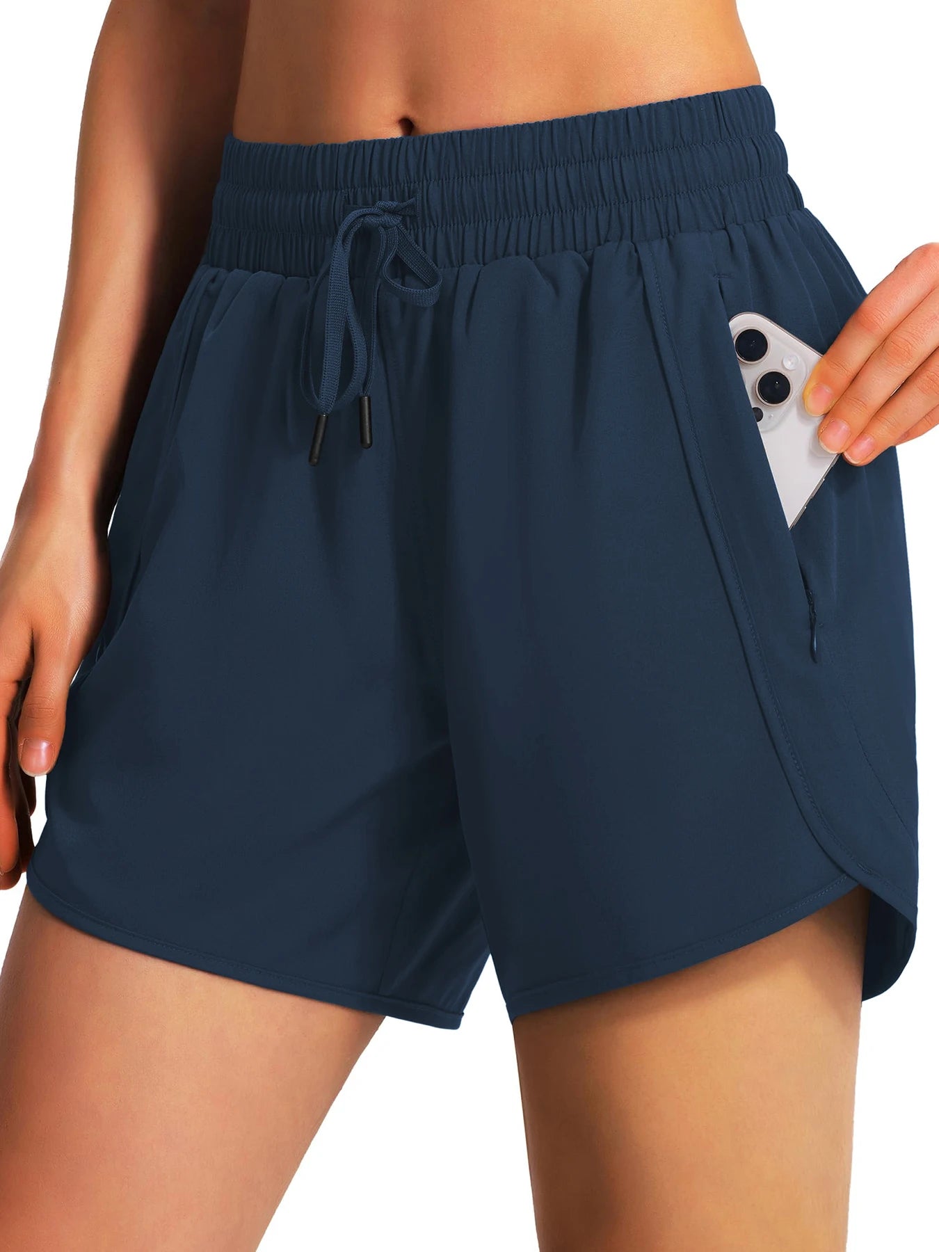 New women's casual sportswear sports running shorts quick-drying lightweight fitness shorts with zipper sports shorts Tahsi Fashion House