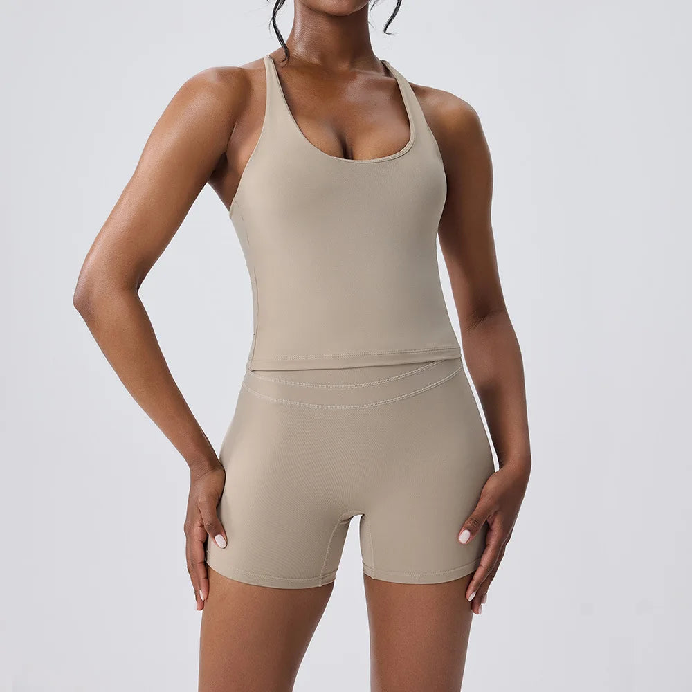 BIANHUI Women's Two Pieces Set Women Bra Shorts High Waist Quick Dry Running Fitness Sports Women's Tracksuit Female Clothing - ATFH